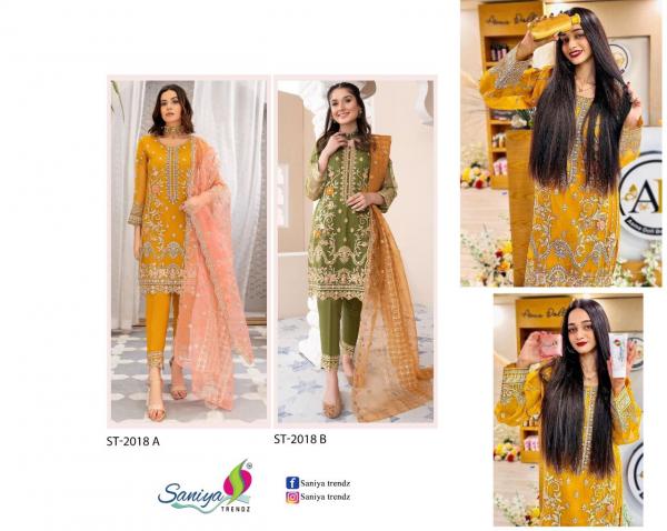 Saniya St 2018 Organza Embroidery Pakistani Salwar Kameez